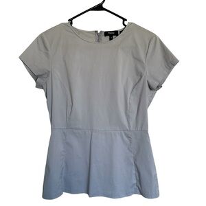 Theory Light Blue Peplum Short Sleeves Blouse Size S